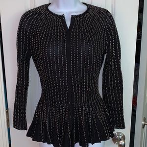 Alexander McQueen metallic peplum cardigan